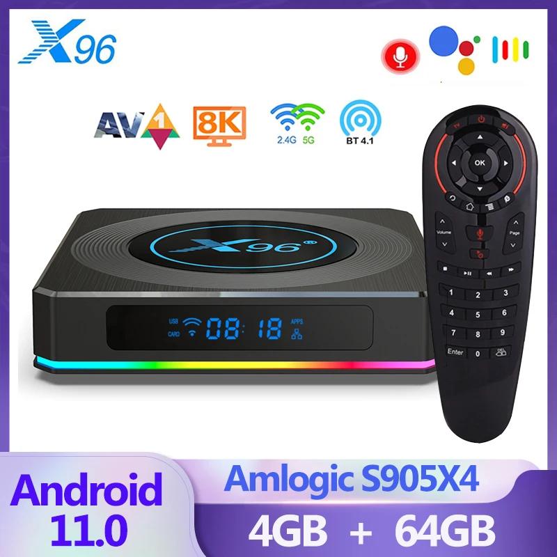   Ʈ TV ڽ, X96 X4, ȵ̵ 11, 2.4/5G, 4G, 32G, 64G,  AV1, BT HD, 4K, 8K, RGB Ʈ ̵ ÷̾, TVBOX, Amlogic